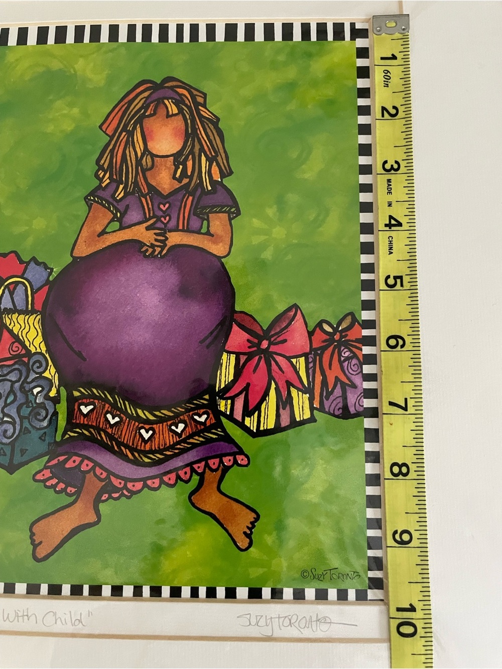 Suzy Toronto “She Who Is With Child” Matted Art Print size 10x8 - Picture 11 of 15